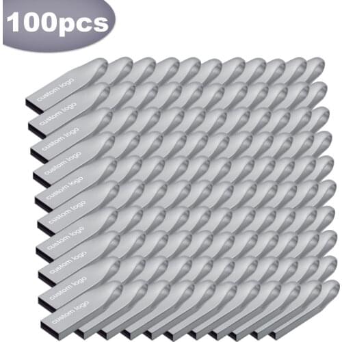 Bulk 100pcs free loggo Metal Pen Drive Usb Flash Drive Waterproof Pendrive 8GB 16GB 32GB Flash Memory 64GB 2.0 U Disk Free Gift