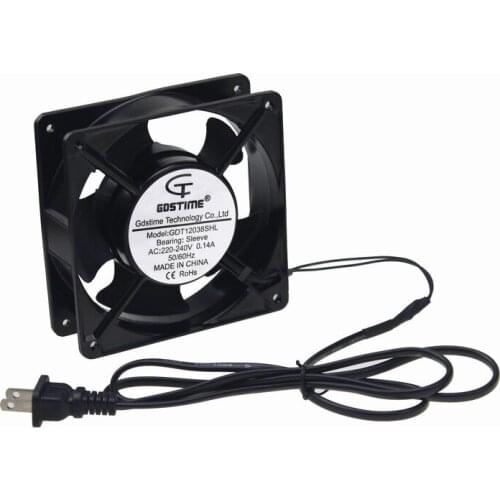 Gdstime 10 pcs AC Cooling Fan 120mm x 38mm 12038 12cm 220V 240V Chassis Power Plug Axial Fan 120x120x38mm