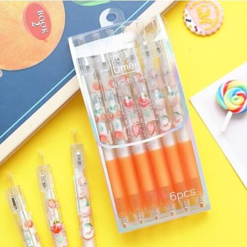 3PCS/Lot 0.5mm Sweet Fruits Black Ink Gel Pens for Journaling DIY Gift Drawing Writing School Stationary Office Supplies