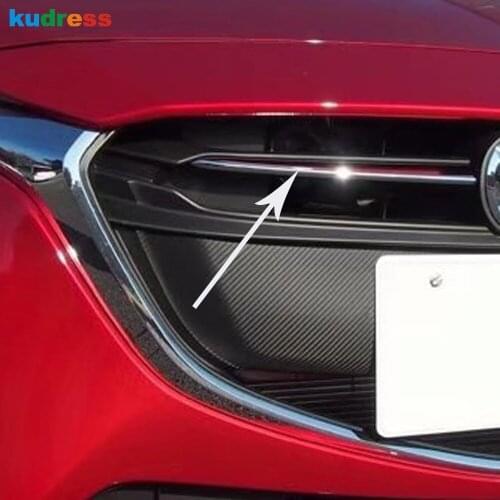 For Mazda 2 Demio DJ 2014-2018 Hatchback Chrome ABS Front Grille Grills Cover Trim Strips Bumper decoration Car Styling