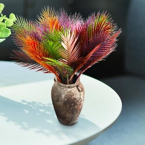 Artificial Leaves Multi-use Handmade Plastic Simulation Chrysalidocarpus Leaves Display Plant Flower Arrangement for Gifts