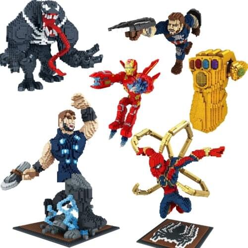 Disney marvel hero avenger micro diamond block ironman thor spiderman Venom Nomad building brick toy Infinity Gauntlet nanobrick