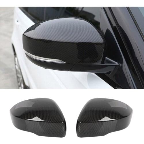 CITALL ABS 1 Pair Carbon Fiber Style Side Rearview Mirror Cover Trim Cap Fit for Land Rover Range Rover Sport Discovery 4