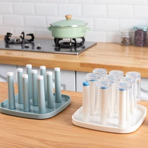 Cup Drying Rack Detachable Plastic Mug Rack Non-Slip Glass Cup Holder Upside-Down Container Hanger Practical Kitchen Accessories