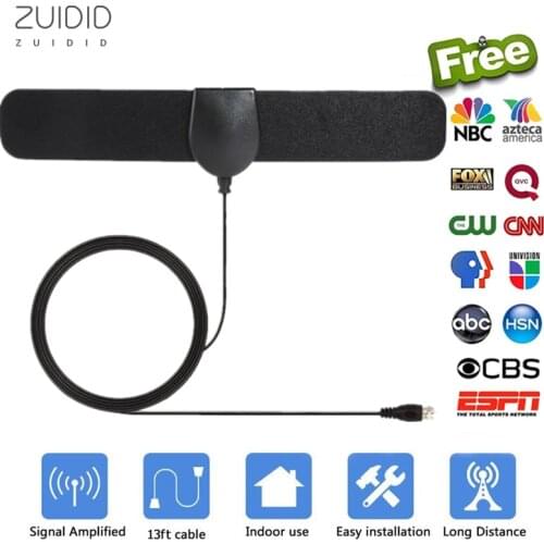 HD 4K Digital TV Mini Antenna 108P 5DBI High Gain Indoor Aerial Install Easily Lightweight Paste Type Signal Booster