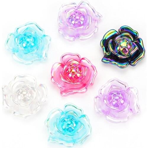 Fashion 25Pcs Petal Flower ABS Acrylic Rhinestone For Crystal Cabochons For Jewelry Making Decoration DIY Hairpin Accessories