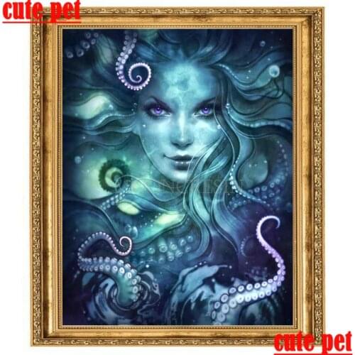 Mosaic diamond painting 3D diamond painting Octopus woman diy embroidery cross stitches full drillHome Wall Decor wallpaper