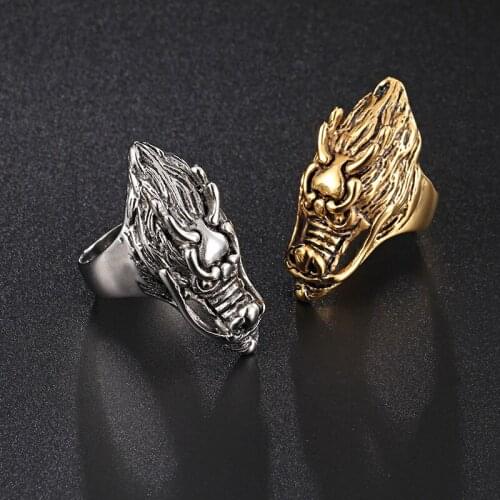 The new tyrant dragon mens ring national wind mens leading multi-color ring jewelry