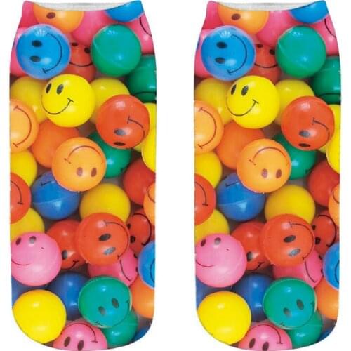 New 3D Digital Printing Socks Candy Pattern Ankle Socks Men and Women Fashion Boat Socks Funny Cute Hosiery