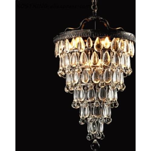 Retro vintage cooper crystal drops E14 LED chandeliers/LARGE European EMPIRE STYLE KOSTKING chandelier Lighting for living room