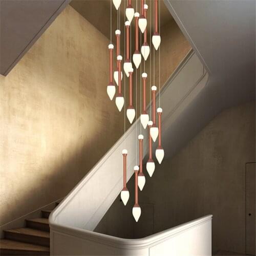 Nordic pendant lights personality creative simple fashion hanging lamp bedroom living room dining room staris led light fixture