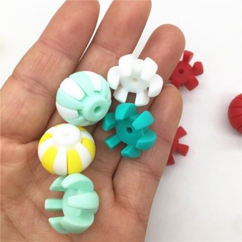 Chenkai 100pcs BPA Free Loose Silicone Chinese Lantern Beads DIY Food Grade Baby Pacifier Teether Mommy Necklace Toy Accessories