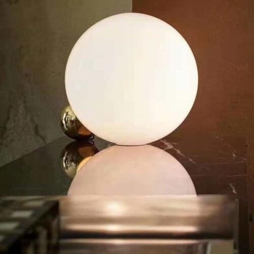 Modern nordic Glass ball table lights Retro Vintage desk Lamp E27 Loft for bedroom beside lamp gold black EU plug