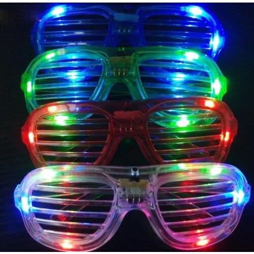 Shutters led Glow glasses concert cheer Halloween props dance Fluorescence luminous glasses Toy Christmas happy gifts