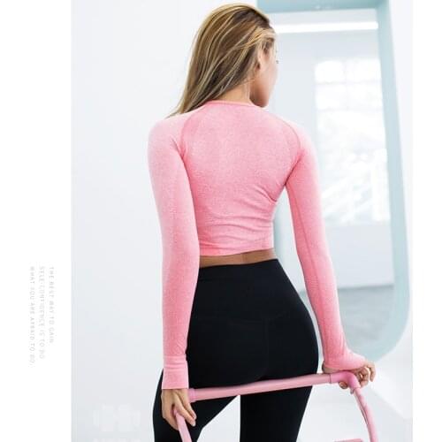 Спортивный топ Camisetas Deporte Mujer Sport Fitness Top Women Seamless Thumb Hole Long Sleeve Top Sportswear For Women Gym Yoga
