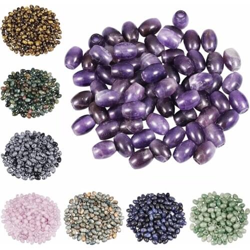 TUMBEELLUWA 1Lot (10Pc) Crystal Gem stone Drum Large Hole Loose Beads Fit European Charms Bracelet,Jewelry Makings
