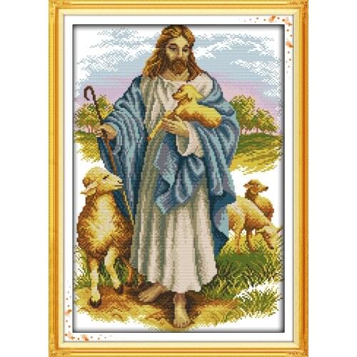 Everlasting Love Christmas Jesus And Sheep (3) Ecological Cotton Chinese Cross Stitch Kits Counted Stamped 14CT Sales Promotion