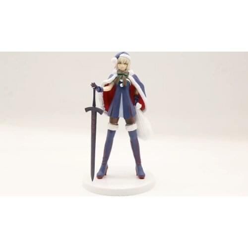18CM Japanese anime figure fate/stay night saber Christmas ver action figure collectible model toys for boys