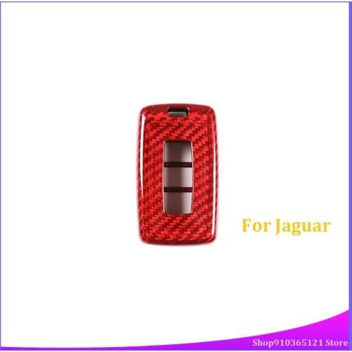 For Jaguar E-Pace Key Shell Key Decoration Protective Cover Real Carbon Fiber Red Texture