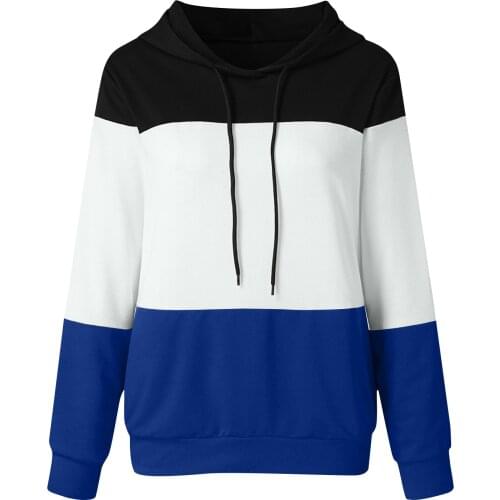 Ladies Long Sleeve Hoodie Casual Fashion Long Sleeve Stitching Hoodie Casual Loose Sweatshirt Top Hoodie Variety of Colors худи