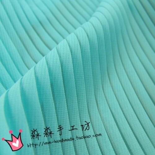 1psc The new type fold fabric Ice cream aqua organ plait pleated crinkle chiffon T shirt skirt textile fabrics(pleated 0.5m)