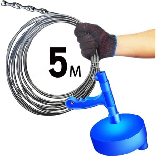 1PC Kitchen Toilet Sewer Blockage Hand Tool Pipe Dredger 5 Meters Drains Dredge Pipes Sewer Sink Cleaning Clogs
