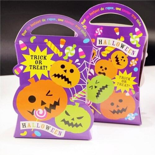 10pcs Purple Mini Halloween Candy Paper Bag Trick Or Treat