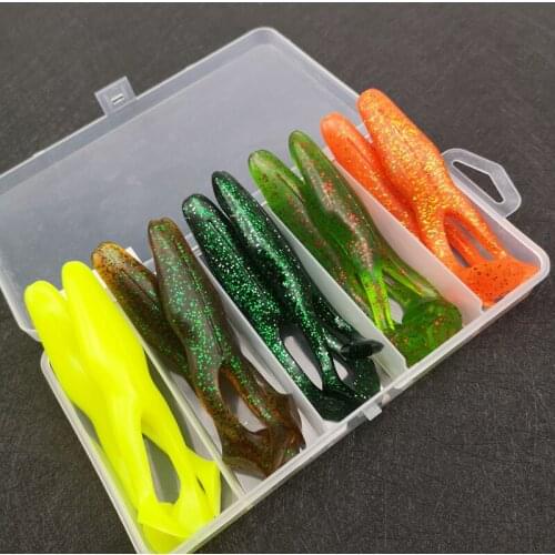 10pcs Frog Soft Bait Set 5 colors Japanese soft bait frog Ray frog 13g 11cm bionic Lure bass Bait Lures and Box