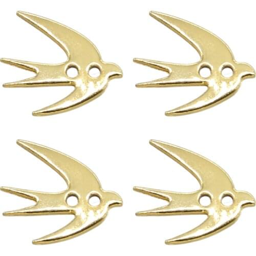 10pcs golden animal swallow earrings upper and lower connector linker 8 * 9mm for DIY pendant earring jewelry making accessories