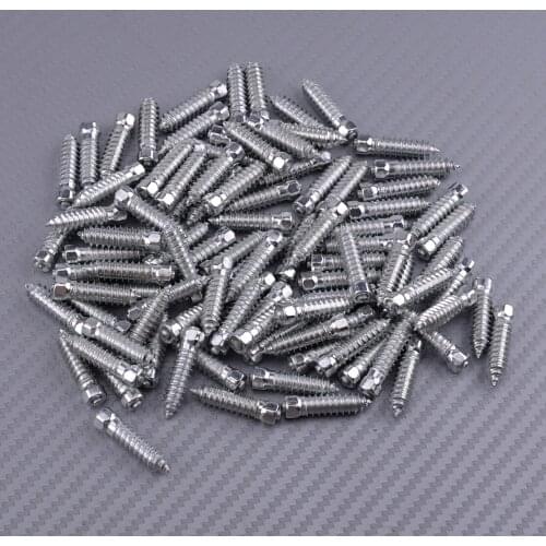 100Pcs Silver Car Motorcycle Tungsten Carbide Tires Screw Snow Spikes Wheel Chains Studs 25x6mm