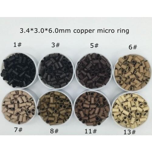 3000 pcs Quality Copper 3.4*3.0*6.0Micro Rings Hair Extension Beads hair accessories
