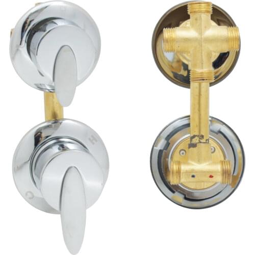 4 Ways Water Outlet Screw Thread Mixer Valve Brass Bathroom Shower Mixer Faucet Tap Cabin Panel Steam Room Screen Cold Hot
