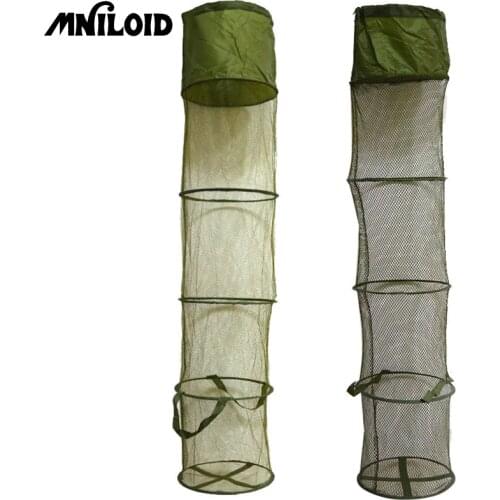 MNILOID 5 Layers Collapsible Fishing Basket Dip Net Fishing Cage to Keep Fish Alive in the Water 30cm*140cm Fishing Accessories