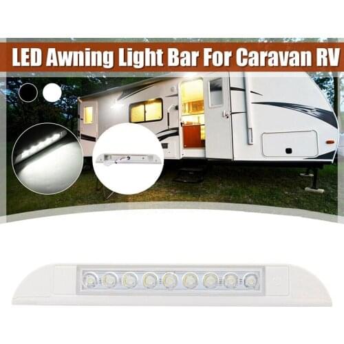 9 LED Awning Light 12V 24V Waterproof 256mm Exterior Caravan Motorhome Strip Lamp