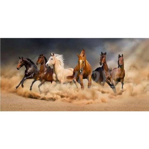 Large size 5D DIY Diamond Painting Full Square/Round Pattern Diamond Embroidery Horse Mosaic Rhinestone Art Stickers Decor DF372