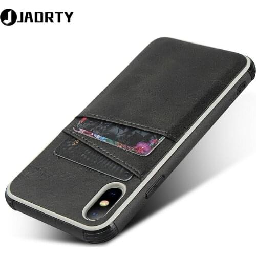 Mobile Phone Case Cover for Apple iPhone X XS Leather Silicone Shockproof Case With Card Pocket