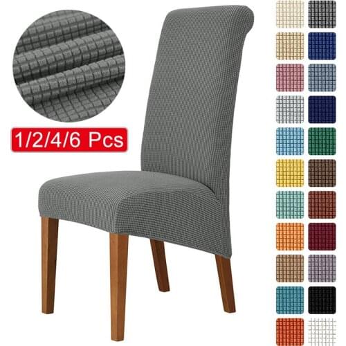 1/2/4/6 Pieces XL Size Long Back Chair Cover Large Size Europe Style High Back Seat Covers Seat Case For Dining Room