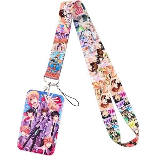 ER438 Anime Ouran High School Lanyard Card Holder Student Hanging Neck Mobile Phone Lanyard Badge Subway Access Card Holder