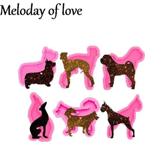 Glossy Akita Dog Keychain Epoxy Resin Molds Jewelry Making Custom Silicone Mould DY0346