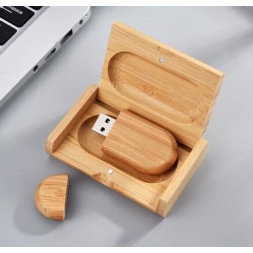Carbonized Bamboo oval USB flash pendrive 4GB 8GB 16GB 32GB 64GB memory stick USB2.0 with box custom LOGO