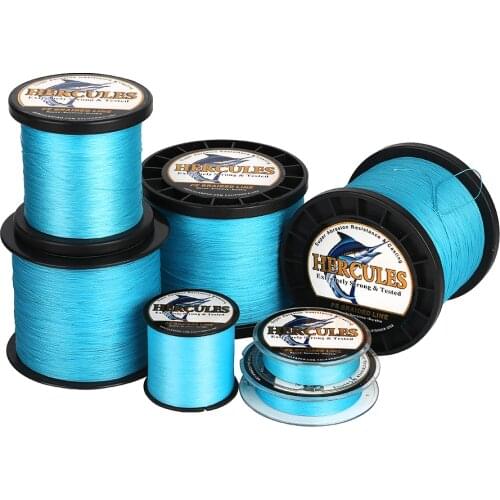 Hercules Pe Fishing Line Blue 9 Strands Carp Braid 10-320LB River 100-2000M Gifts for Men Casual Fishing Tools and Accessories