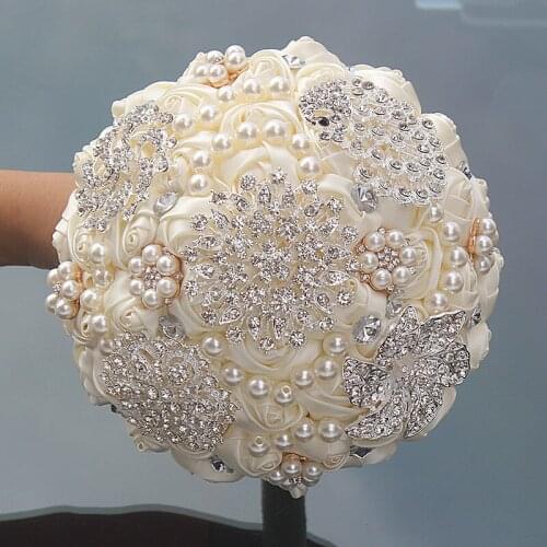 Hot selling cream wedding bridal bouquet bridesmaid bouquet for wedding decoration