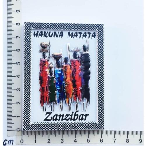 Zanzibar Tanzania)Fridge Magnet Creative Travel Commemorate Crafts 7D Ornaments Magnetism Resin Material Refrigerator Stickers