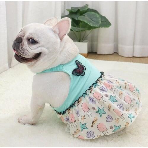 Pug Dog Dress Summer French Bulldog Clothes Skirt Poodle Schnauzer Welsh Corgi Frenchies Dog Clothing Dropshipping Pet Products