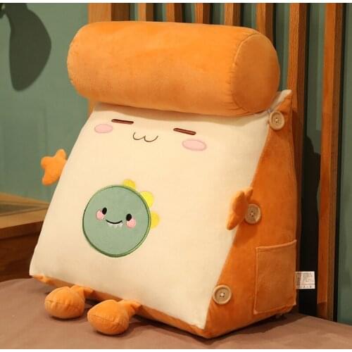 Soft Lovely Triangle Bread Pillow Girl Sleeping With Plush Stuffed Animal Toy Childrens Gift