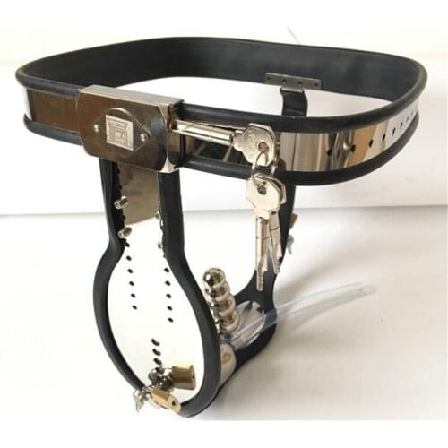 New Male Adjustable Mirror Finished Stainless Steel Chastity Belt Device Invisible Cock Penis Cage With Anal Plug Bdsm Sex Toy