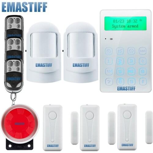 GSM SMS Home Burglar Security Alarm System PIR Motion Detector APP Control Sensor Alarm support Fire Smoke Detector Alarm