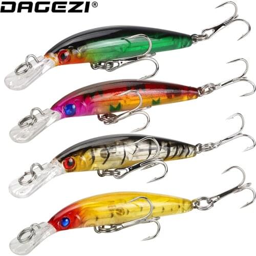 DAGEZI 4pcs/lot Fishing Bait 7CM/4G Minnow Lure 0.6-1.8M Diving depth Artificial Bait For Carp Fishing Tackle pesca