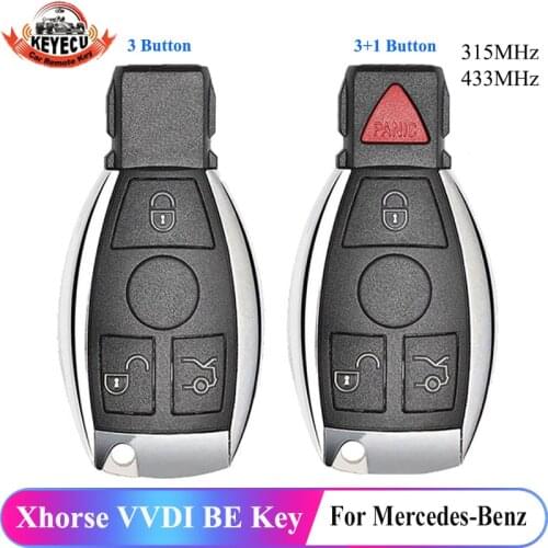 KEYECU Xhorse VVDI BE Key Pro Improved Version Complete Remote Key 3 Button / 4 Button 315MHz/433MHz for Mercedes-Benz