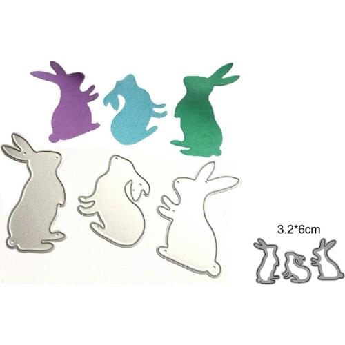Craft dies metal cutting dies cut die mold decoration 3pcs rabbit Scrapbooking paper craft knife mould blade punch stencils dies